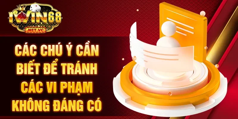 Các chú ý cần biết để tránh các vi phạm không đáng có